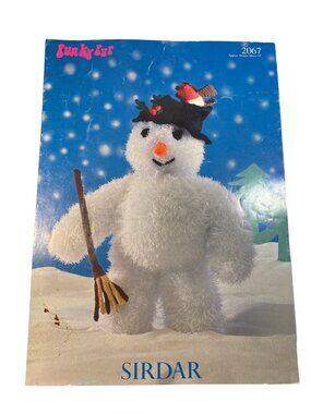 Funky Fur Snowman Knitting Pattern Sirdar 2067 Approx Height 19" Holiday Decor